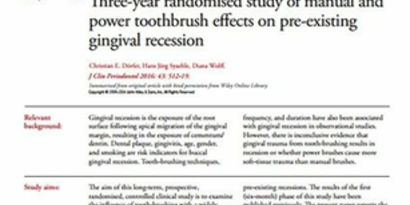 Three-year study concludes power brushes do not cause more soft-tissue trauma than manual brushes – JCP Digest