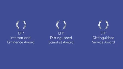 Logos for the three EFP society awards
