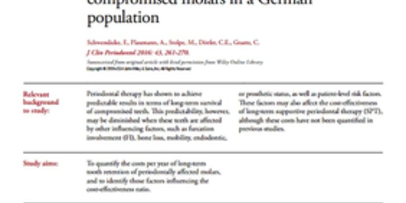 Latest edition of JCP Digest focuses on costs of retaining periodontally compromised teeth