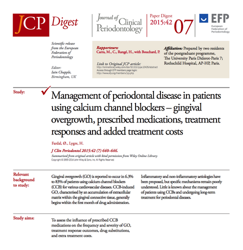 How to manage periodontal disease and gingival overgrowth in patients who use calcium channel blockers