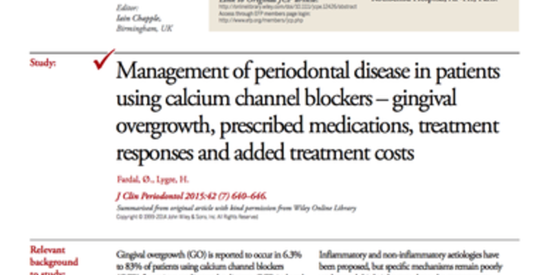 How to manage periodontal disease and gingival overgrowth in patients who use calcium channel blockers