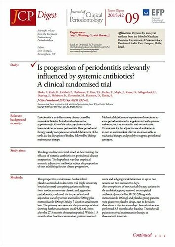 JCP Digest 09 considers influence of systemic antibiotics and progression of periodontitis
