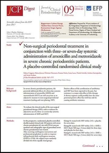 Treating severe chronic periodontitis with short (three-day) antibiotics regimen may be more effective than non-surgical therapy alone – JCP Digest