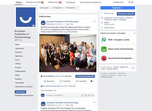 EuroPerio9 gives boost to usage of EFP social media