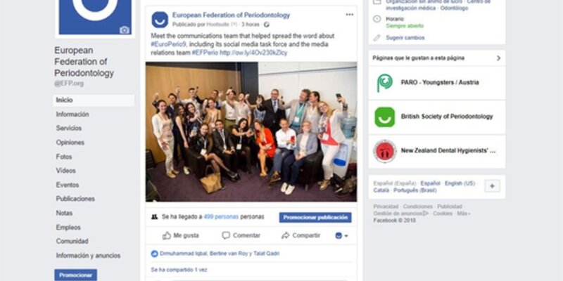 EuroPerio9 gives boost to usage of EFP social media