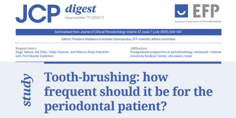 How often should periodontal patients brush their teeth? JCP Digest summarises the research