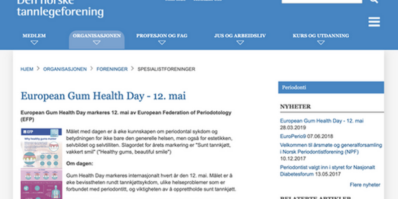 Gum Health Day 2019: Norway – website promotion