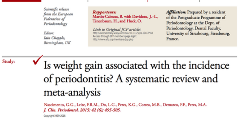 JCP Digest 06 explores links between weight gain and periodontal disease