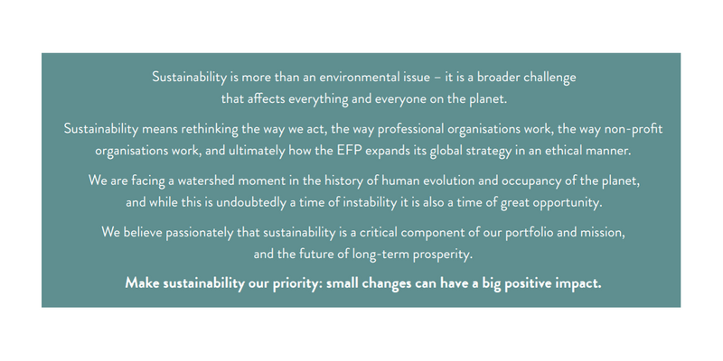 EFP sustainability manifesto detail