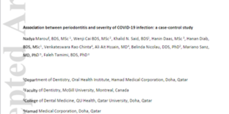 JCP study shows that periodontitis is linked to Covid-19 complications