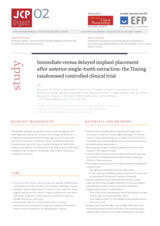 Immediate versus delayed implant placement after anterior single-tooth extraction: the Timing randomised controlled clinical trial