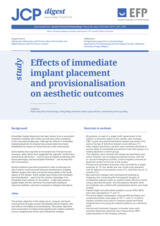 Effects of immediate implant placement and provisionalisation on aesthetic outcomes