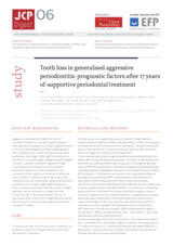 Tooth loss in generalised aggressive periodontitis: prognostic factors after 17 years of supportive periodontal treatment