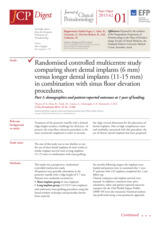 Randomised controlled multicentre study comparing short dental implants (6 mm) versus longer dental implants (11-15 mm) in combination with sinus floor elevation procedures