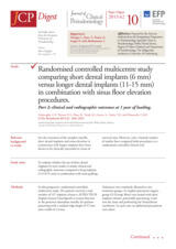 Randomised controlled multicentre study comparing short dental implants versus longer dental implants in combination with sinus floor elevation procedures, part 2: clinical and radiographic outcomes at 1 year of loading